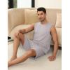imageEkouaer Mens Pajamas Set Workout Tank Top Pjs Sets with Shorts 2 Piece Soft Sleeveless Casual Shirts Loungewear Sets SXXLLight Grey