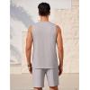 imageEkouaer Mens Pajamas Set Workout Tank Top Pjs Sets with Shorts 2 Piece Soft Sleeveless Casual Shirts Loungewear Sets SXXLLight Grey