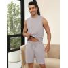 imageEkouaer Mens Pajamas Set Workout Tank Top Pjs Sets with Shorts 2 Piece Soft Sleeveless Casual Shirts Loungewear Sets SXXLLight Grey