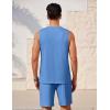 imageEkouaer Mens Pajamas Set Workout Tank Top Pjs Sets with Shorts 2 Piece Soft Sleeveless Casual Shirts Loungewear Sets SXXLPeacock Blue