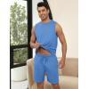 imageEkouaer Mens Pajamas Set Workout Tank Top Pjs Sets with Shorts 2 Piece Soft Sleeveless Casual Shirts Loungewear Sets SXXLPeacock Blue