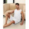 imageEkouaer Mens Pajamas Set Workout Tank Top Pjs Sets with Shorts 2 Piece Soft Sleeveless Casual Shirts Loungewear Sets SXXLWhite