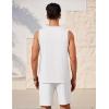 imageEkouaer Mens Pajamas Set Workout Tank Top Pjs Sets with Shorts 2 Piece Soft Sleeveless Casual Shirts Loungewear Sets SXXLWhite