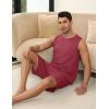 imageEkouaer Mens Pajamas Set Workout Tank Top Pjs Sets with Shorts 2 Piece Soft Sleeveless Casual Shirts Loungewear Sets SXXLWine Red