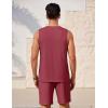 imageEkouaer Mens Pajamas Set Workout Tank Top Pjs Sets with Shorts 2 Piece Soft Sleeveless Casual Shirts Loungewear Sets SXXLWine Red