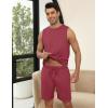 imageEkouaer Mens Pajamas Set Workout Tank Top Pjs Sets with Shorts 2 Piece Soft Sleeveless Casual Shirts Loungewear Sets SXXLWine Red