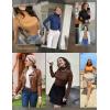 imageEkouaer Women Turtleneck Shirt Long Sleeve Layer Tops Basic Ribbed Tees Soft Stretch Thermal Undershirts Lightweight BlouseBeige