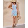 imageEkouaer Womens Tank Nightgown V Neck Sleepshirts Soft Sleeveless Chemise Nightdress SXXLBlue Tie Dye