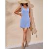 imageEkouaer Womens Tank Nightgown V Neck Sleepshirts Soft Sleeveless Chemise Nightdress SXXLLight Blue