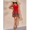 imageEkouaer Womens Tank Nightgown V Neck Sleepshirts Soft Sleeveless Chemise Nightdress SXXLRed Floral