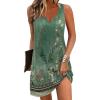 imageEkouaer Womens Tank Nightgown V Neck Sleepshirts Soft Sleeveless Chemise Nightdress SXXLGreen Floral
