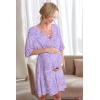 imageEkouaer 3 in 1 LaborDeliveryHospital Gown Maternity Dress Nursing Nightgown Sleepwear for BreastfeedingLight Purple Stars