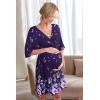 imageEkouaer 3 in 1 LaborDeliveryHospital Gown Maternity Dress Nursing Nightgown Sleepwear for BreastfeedingPurple Floral