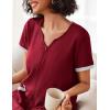 imageEkouaer Women Zipper Robe Waffle Short Sleeve Bathrobes Lightweight Knee Length Housecoat with Pockets S3XLDark Red