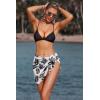 imageEkouaer Womens Coverups Beach Short Sarong Sheer Chiffon Cover Up Bikini Wraps S3XLBlack Feathers