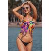 imageEkouaer Womens Coverups Beach Short Sarong Sheer Chiffon Cover Up Bikini Wraps S3XLColorful Abstract Graffiti