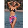 imageEkouaer Womens Coverups Beach Short Sarong Sheer Chiffon Cover Up Bikini Wraps S3XLRose Red Blue Green Abstract Graffiti
