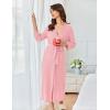 imageEkouaer Womens Robe Long Waffle Knit Bathrobe Lightweight Soft Kimono Robes Loungewear SXXLLight Pink