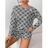 imageEkouaer Womens Waffle Knit Pajama Sets Long Sleeve Top and Shorts Matching Lounge Set Loungewear Sweatsuit with PocketsBlack Heart