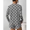 imageEkouaer Womens Waffle Knit Pajama Sets Long Sleeve Top and Shorts Matching Lounge Set Loungewear Sweatsuit with PocketsBlack Heart