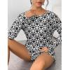 imageEkouaer Womens Waffle Knit Pajama Sets Long Sleeve Top and Shorts Matching Lounge Set Loungewear Sweatsuit with PocketsBlack Heart