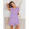 imageEkouaer Zip Up Robes for Women Short Sleeves Zipper House Coat Short Bathrobes Lightweight Nightgown with Pockets S3XLLavender