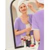 imageEkouaer Zip Up Robes for Women Short Sleeves Zipper House Coat Short Bathrobes Lightweight Nightgown with Pockets S3XLLavender