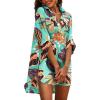 imageEkouaer Womens Cover Up Shirt Swimsuit Beach Bikini Beachwear Bathing Suit S3XLZw532green Leaf