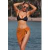 imageEkouaer Womens Coverups Beach Short Sarong Sheer Chiffon Cover Up Bikini Wraps S3XLCaramel