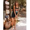 imageEkouaer Womens Sleeveless Swimwear Coverups TShirt Beach Dress Tank Bikini Cover Up with PrintAblacktropical Trees