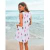 imageEkouaer Womens Sleeveless Swimwear Coverups TShirt Beach Dress Tank Bikini Cover Up with PrintBfeather