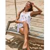 imageEkouaer Womens Sleeveless Swimwear Coverups TShirt Beach Dress Tank Bikini Cover Up with PrintBfeather