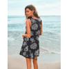 imageEkouaer Womens Sleeveless Swimwear Coverups TShirt Beach Dress Tank Bikini Cover Up with PrintBlack