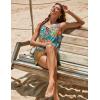 imageEkouaer Womens Sleeveless Swimwear Coverups TShirt Beach Dress Tank Bikini Cover Up with PrintColorful Leaves