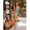 imageEkouaer Womens Sleeveless Swimwear Coverups TShirt Beach Dress Tank Bikini Cover Up with PrintColorful Leaves