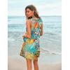 imageEkouaer Womens Sleeveless Swimwear Coverups TShirt Beach Dress Tank Bikini Cover Up with PrintColorful Leaves