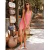 imageEkouaer Womens Sleeveless Swimwear Coverups TShirt Beach Dress Tank Bikini Cover Up with PrintOrange Pink