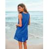 imageEkouaer Womens Sleeveless Swimwear Coverups TShirt Beach Dress Tank Bikini Cover Up with PrintPure Royal Blue