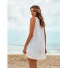 imageEkouaer Womens Sleeveless Swimwear Coverups TShirt Beach Dress Tank Bikini Cover Up with PrintWhite