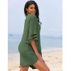 imageEkouaer Womens Swimsuit Cover Up 34 Bell Sleeve Beachwear Coverups Deep VNeck Bikini Beach Dress S3XLArmy Green