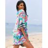 imageEkouaer Womens Swimsuit Cover Up 34 Bell Sleeve Beachwear Coverups Deep VNeck Bikini Beach Dress S3XLFantasy Vacation Multi