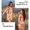 imageEkouaer Womens Swimsuit Cover Up 34 Bell Sleeve Beachwear Coverups Deep VNeck Bikini Beach Dress S3XLFloral Rhythm