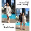 imageEkouaer Womens Swimsuit Cover Up 34 Bell Sleeve Beachwear Coverups Deep VNeck Bikini Beach Dress S3XLWhite