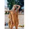 imageEkouaer Womens Swimsuit Cover Up 34 Sleeve Beachwear Bikini Coverups Button Down Oversized Cover Up Shirt S3XLCamel