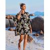 imageEkouaer Womens Swimsuit Cover Up 34 Sleeve Beachwear Bikini Coverups Button Down Oversized Cover Up Shirt S3XLPat4leaf