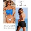 imageEkouaer 2 Pcs Sarong Coverups for Women Beach Wrap Skirt Chiffon Swimsuit Coverup for Swimwear SXXLBlackBlue Tiedye