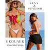 imageEkouaer 2 Pcs Sarong Coverups for Women Beach Wrap Skirt Chiffon Swimsuit Coverup for Swimwear SXXLBlackRed Orange Tiedye