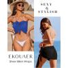 imageEkouaer 2 Pcs Sarong Coverups for Women Beach Wrap Skirt Chiffon Swimsuit Coverup for Swimwear SXXLBlueBlack