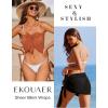 imageEkouaer 2 Pcs Sarong Coverups for Women Beach Wrap Skirt Chiffon Swimsuit Coverup for Swimwear SXXLBrownBlack