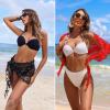 imageEkouaer 2 Pcs Sarong Coverups for Women Beach Wrap Skirt Chiffon Swimsuit Coverup for Swimwear SXXLButterflyblackred